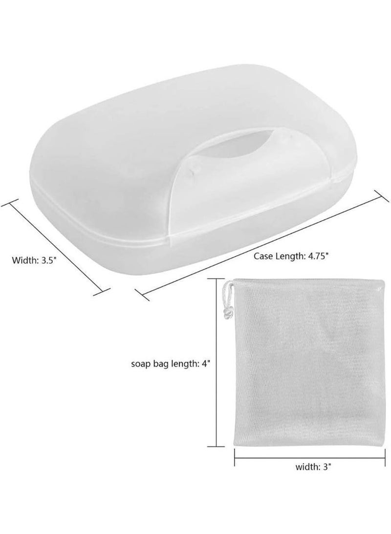 ChicAbode 2 Pack Soap Dish Travel Box Soap Holder, with Bubble Foam Soap Bag, Translucent Soap Tray Soap Saver Box Case, for Home Travel Outdoor Hiking Bathroom Camping Gym (Translucent) - Image 5